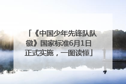 《中国少年先锋队队徽》国家标准6月1日正式实施，一图读懂