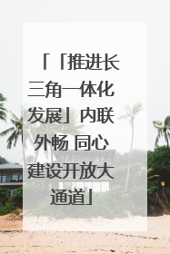「推进长三角一体化发展」内联外畅 同心建设开放大通道