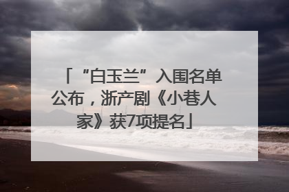 “白玉兰”入围名单公布，浙产剧《小巷人家》获7项提名