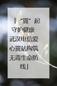 “翼”起守护健康 武汉电信爱心翼站构筑无毒生命防线