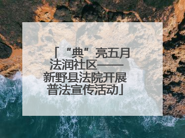 “典”亮五月 法润社区——新野县法院开展普法宣传活动