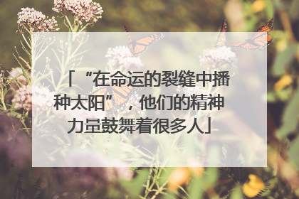 “在命运的裂缝中播种太阳”，他们的精神力量鼓舞着很多人