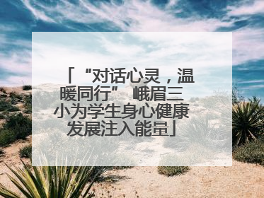“对话心灵，温暖同行” 峨眉三小为学生身心健康发展注入能量
