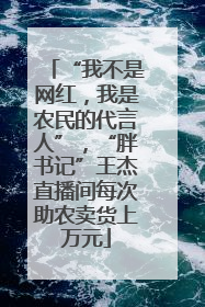 “我不是网红，我是农民的代言人”，“胖书记”王杰直播间每次助农卖货上万元
