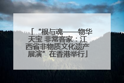 “根与魂——物华天宝 非常客家：江西省非物质文化遗产展演”在香港举行
