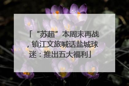 “苏超”本周末再战，镇江文旅喊话盐城球迷：推出五大福利