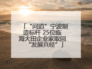“问道”宁波制造标杆 25位临海大田企业家取回“发展真经”