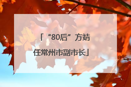 “80后”方靖任常州市副市长