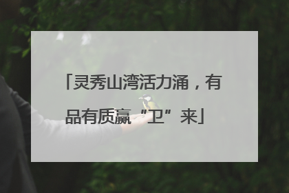 灵秀山湾活力涌，有品有质赢“卫”来