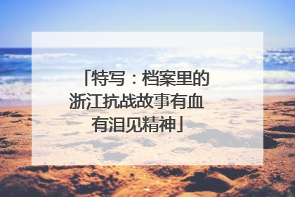 特写：档案里的浙江抗战故事有血有泪见精神