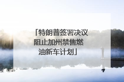 特朗普签署决议 阻止加州禁售燃油新车计划