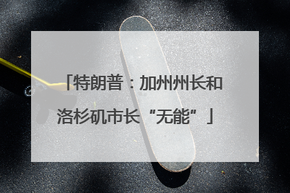 特朗普：加州州长和洛杉矶市长“无能”