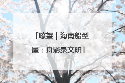 瞭望｜海南船型屋：舟影录文明