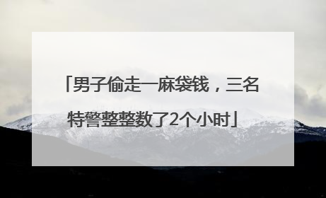 男子偷走一麻袋钱，三名特警整整数了2个小时