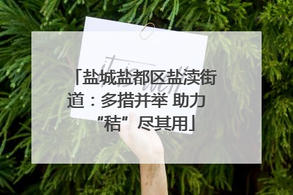 盐城盐都区盐渎街道：多措并举 助力“秸”尽其用