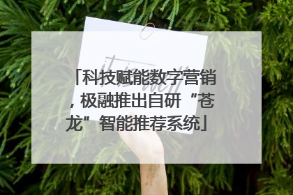 科技赋能数字营销，极融推出自研“苍龙”智能推荐系统