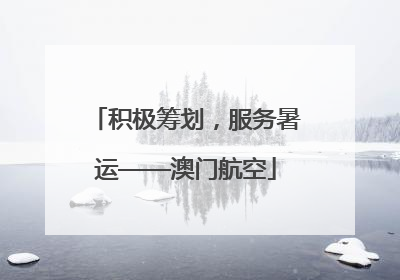 积极筹划，服务暑运——澳门航空