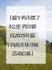 端午药市摆了3公里 四川德昌2025年端午民俗文化寻味活动启幕