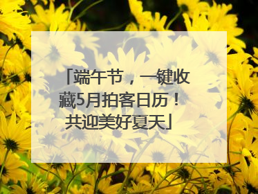 端午节，一键收藏5月拍客日历！共迎美好夏天