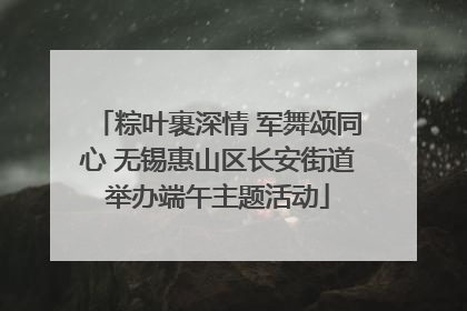 粽叶裹深情 军舞颂同心 无锡惠山区长安街道举办端午主题活动