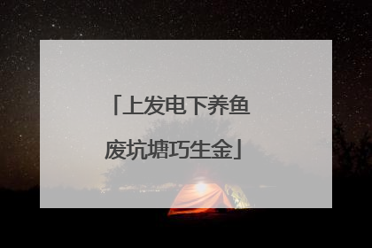 上发电下养鱼 废坑塘巧生金
