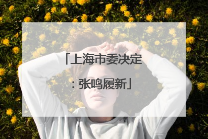 上海市委决定：张鸣履新