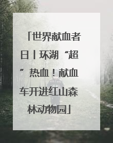 世界献血者日丨环湖“超”热血！献血车开进红山森林动物园