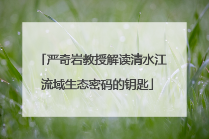 严奇岩教授解读清水江流域生态密码的钥匙