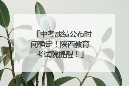 中考成绩公布时间确定！陕西教育考试院提醒！