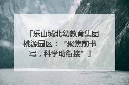 乐山城北幼教育集团桃源园区：“聚焦前书写，科学助衔接”