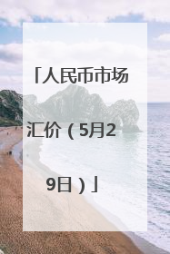 人民币市场汇价（5月29日）