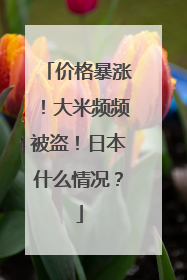 价格暴涨！大米频频被盗！日本什么情况？