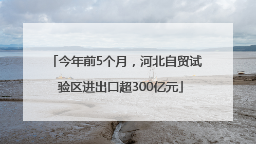 今年前5个月，河北自贸试验区进出口超300亿元