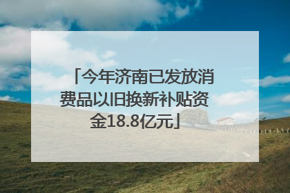 今年济南已发放消费品以旧换新补贴资金18.8亿元