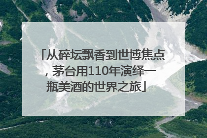 从碎坛飘香到世博焦点，茅台用110年演绎一瓶美酒的世界之旅