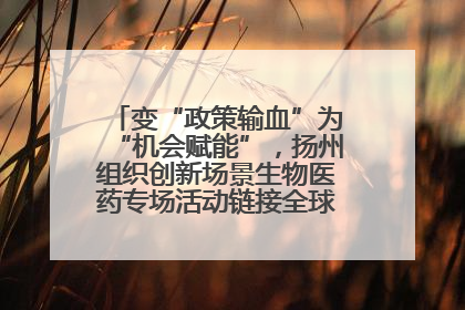 变“政策输血”为“机会赋能”，扬州组织创新场景生物医药专场活动链接全球“隐形冠军”