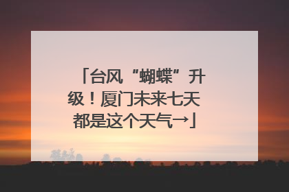 台风“蝴蝶”升级！厦门未来七天都是这个天气→