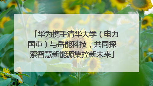 华为携手清华大学（电力国重）与岳能科技，共同探索智慧新能源集控新未来
