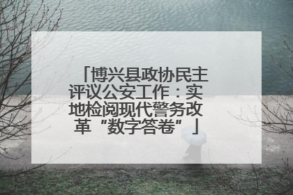博兴县政协民主评议公安工作：实地检阅现代警务改革“数字答卷”
