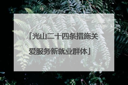 光山二十四条措施关爱服务新就业群体