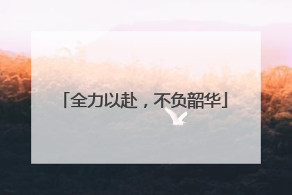 全力以赴，不负韶华
