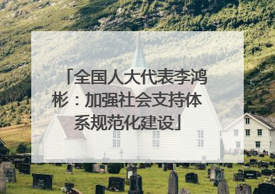 全国人大代表李鸿彬：加强社会支持体系规范化建设