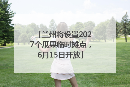 兰州将设置2027个瓜果临时摊点，6月15日开放
