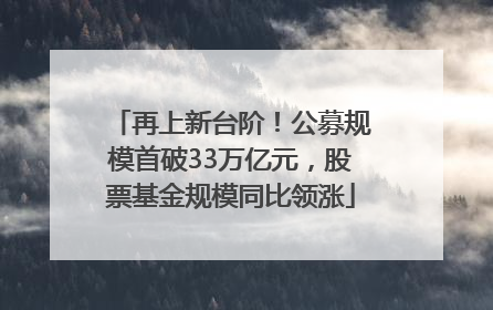 再上新台阶！公募规模首破33万亿元，股票基金规模同比领涨