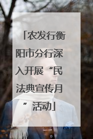 农发行衡阳市分行深入开展“民法典宣传月”活动
