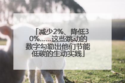 减少2%、降低30%……这些跳动的数字勾勒出他们节能低碳的生动实践