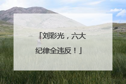 刘彩光，六大纪律全违反！