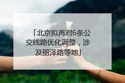 北京拟再对6条公交线路优化调整，涉及丽泽路等地