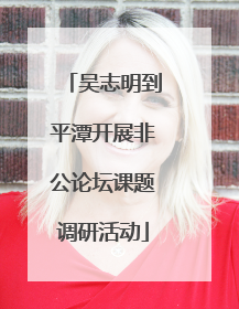 吴志明到平潭开展非公论坛课题调研活动