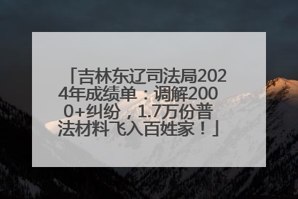 吉林东辽司法局2024年成绩单：调解2000+纠纷，1.7万份普法材料飞入百姓家！